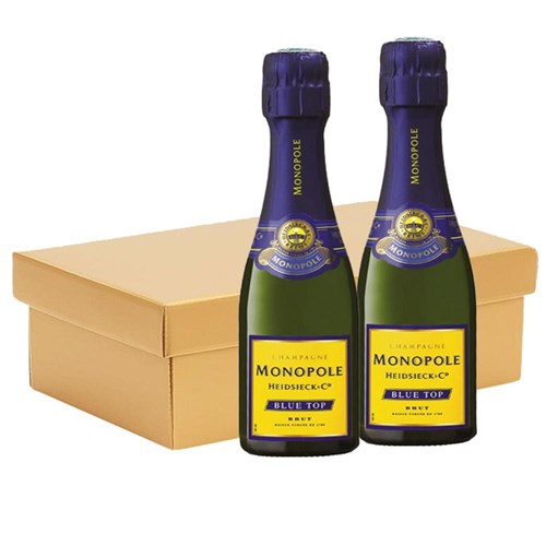 Monopole Heidsieck Co. Blue Top Brut 20cl Twin Hamper Gift Box
